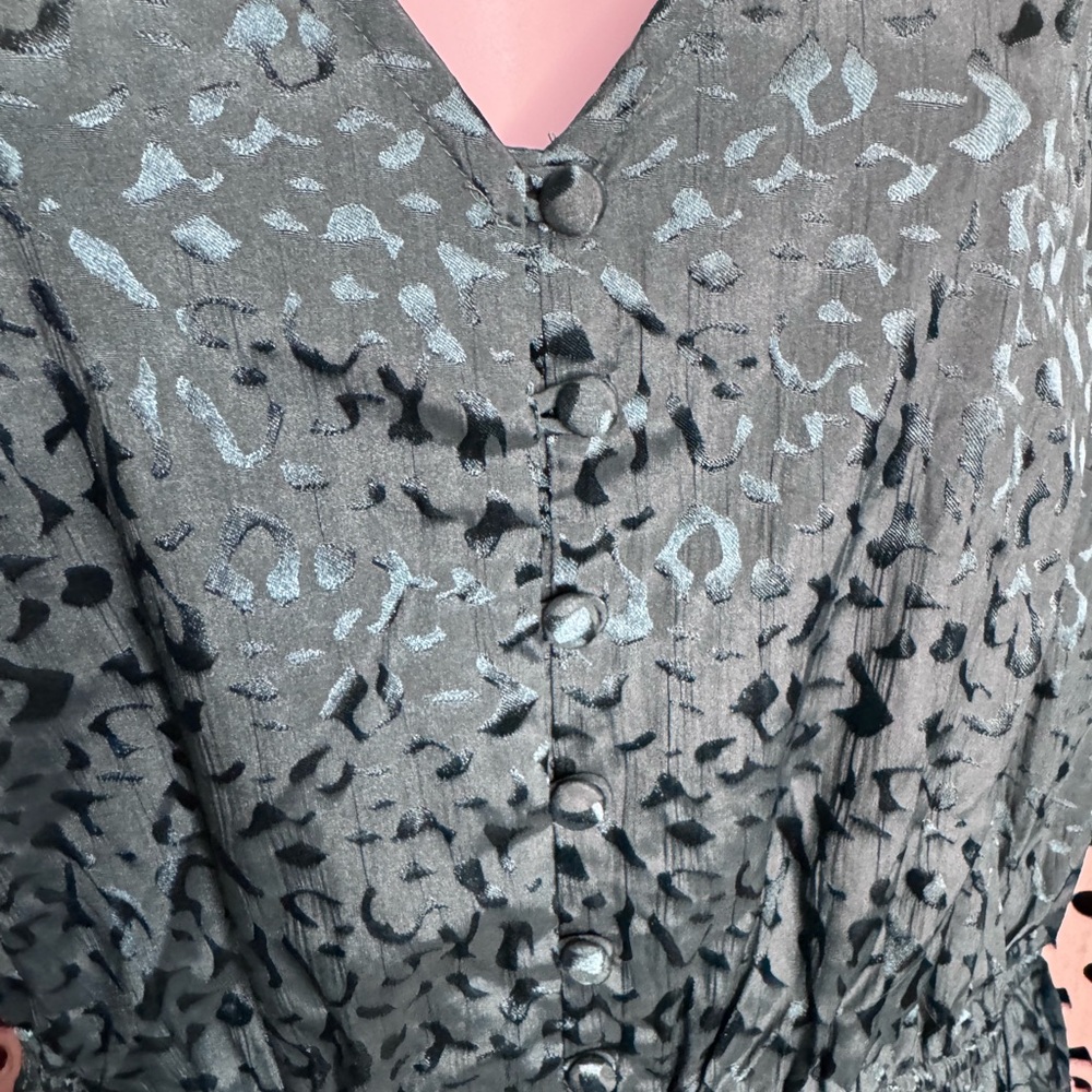Wrangler Retro Teal Midi Leopard Dress with Pattern - Picture 2 of 4